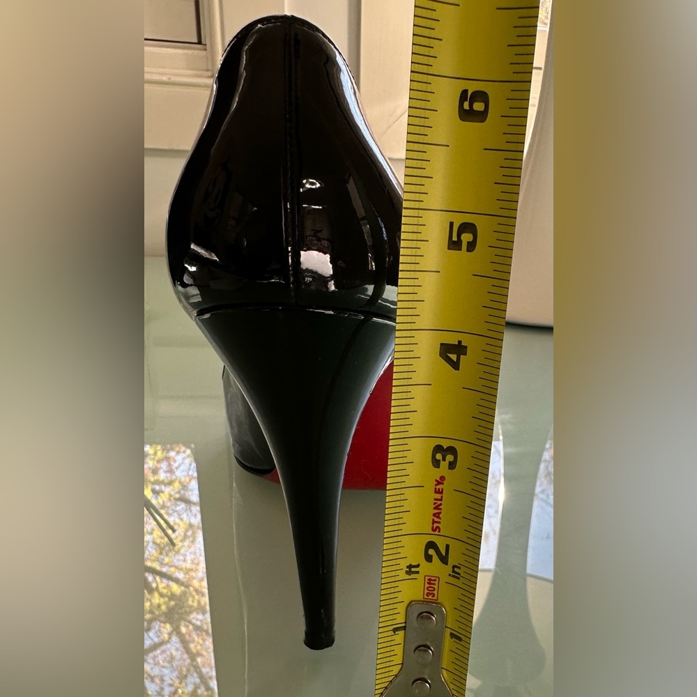 Louboutin! Pre-loved, classic patent black leather Christian Louboutin 4” heel.